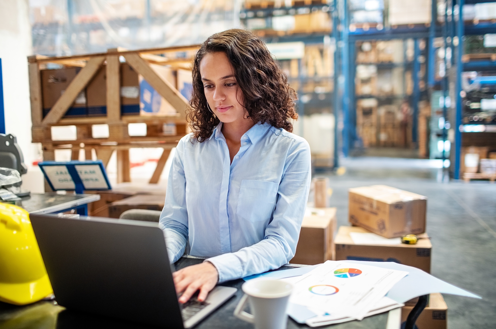 Ogden Fulfilment warehouse operative scanning stock — UK fulfilment centre, West Yorkshire