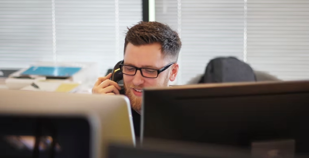 Man on the telephone.