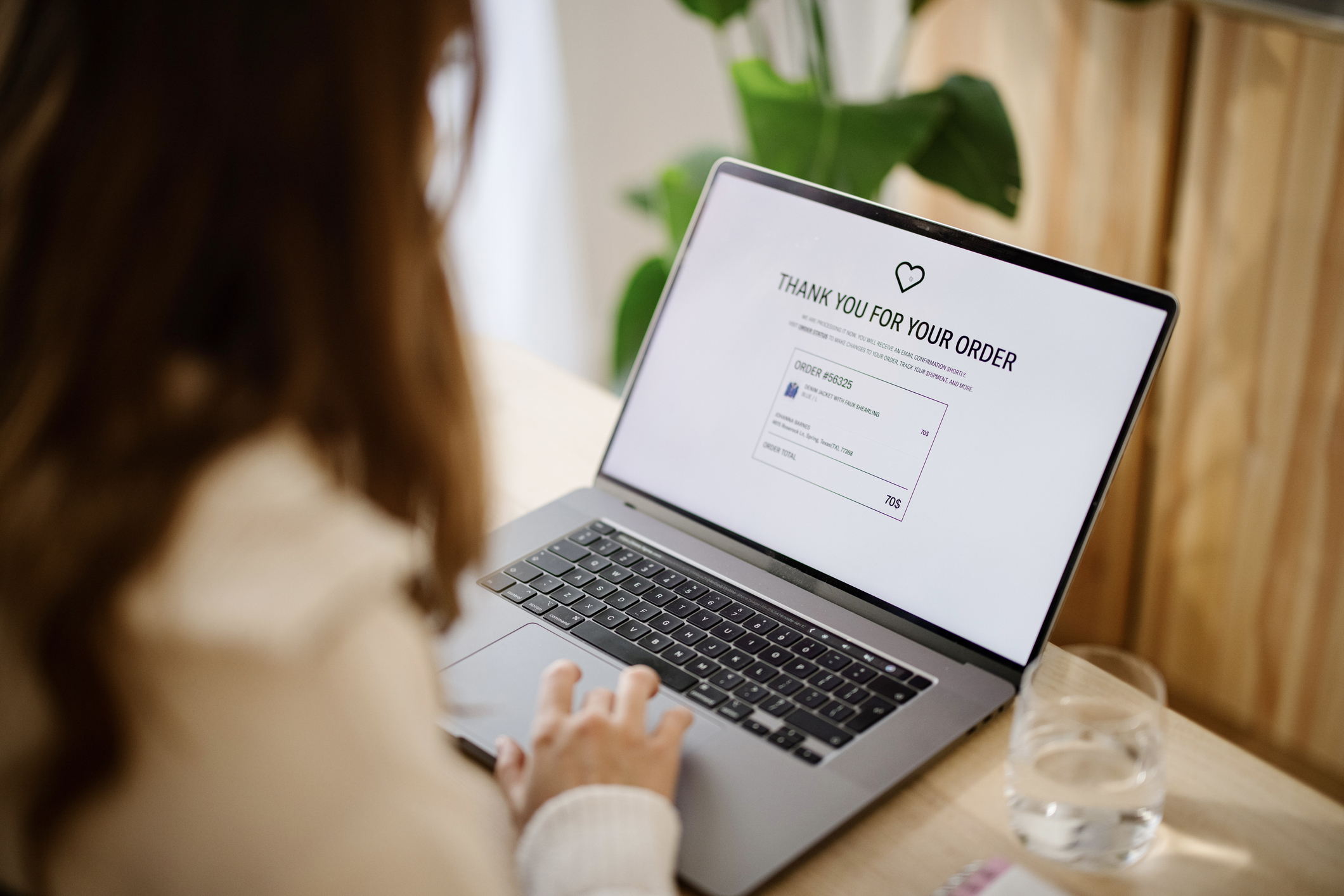 Young woman shopping online